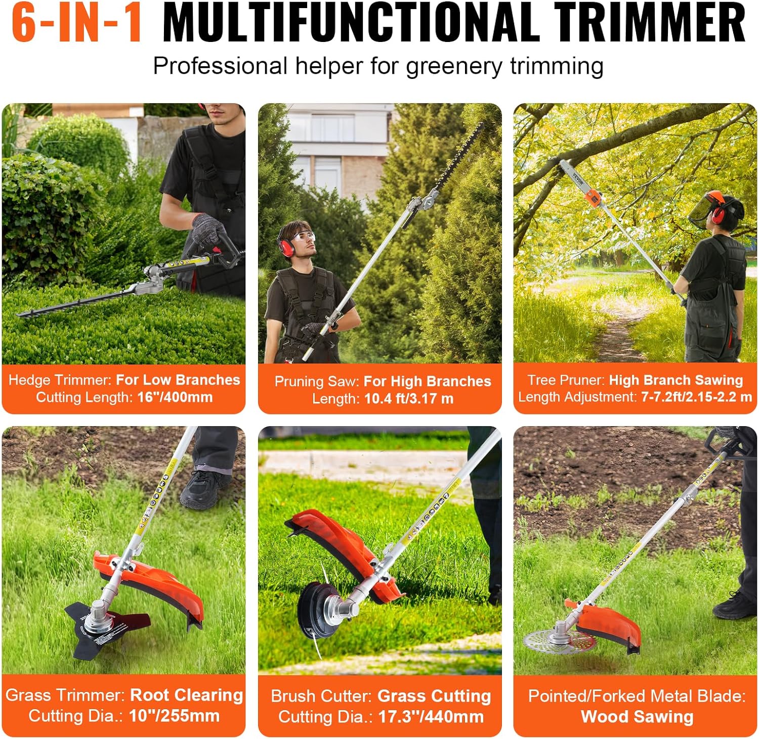 Gas Powered 6-in-1 Multi-Functional Garden Tool Kit