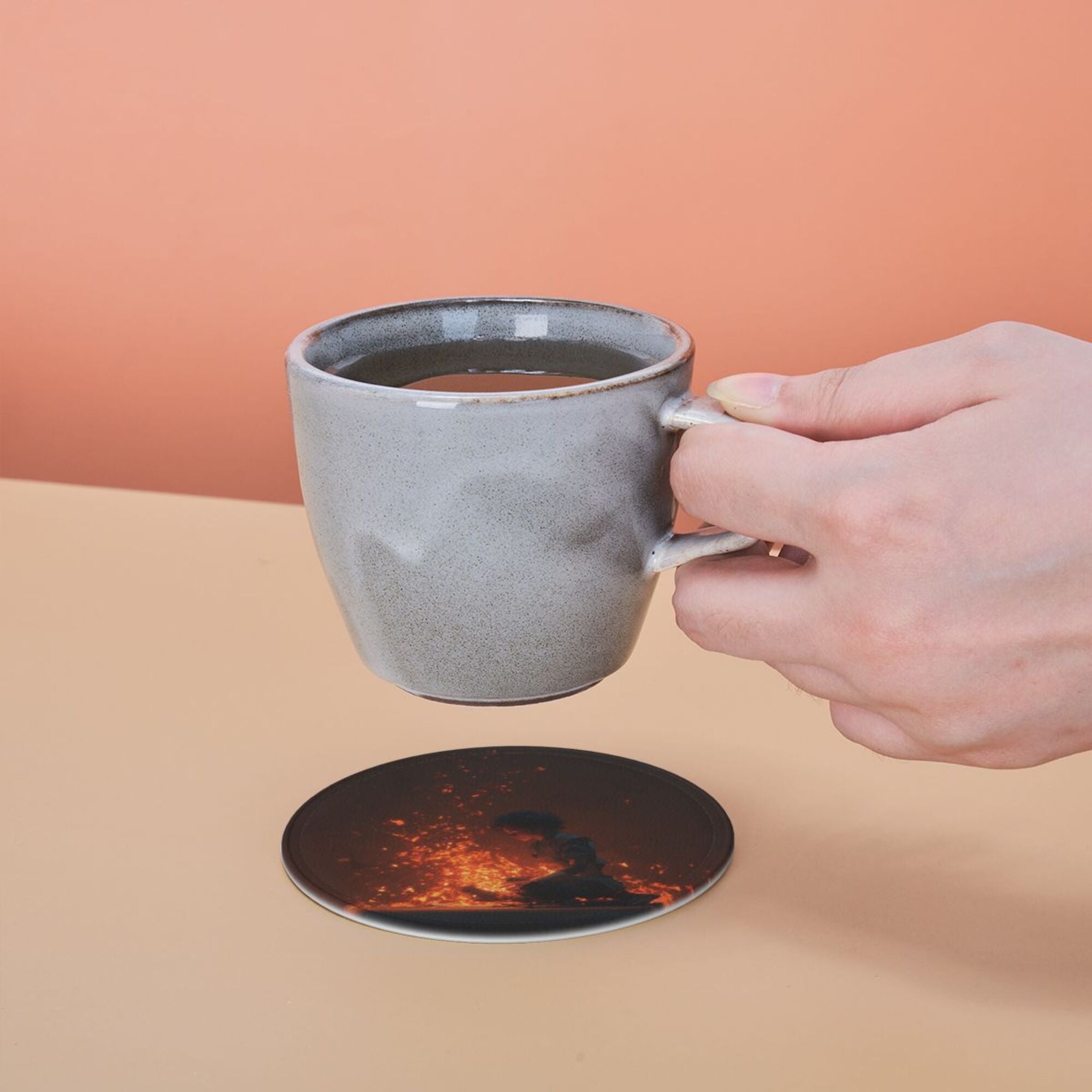 6 - Pack Round Leather Coasters: With Artistic Patterns, Thoughtful Storage, A Great Item to Protect the Desktop