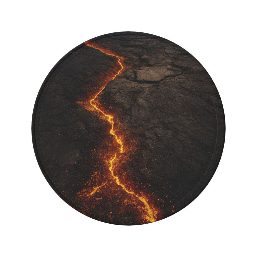 6 - Pack Round Leather Coasters: Lava Crack Pattern, Exquisite Storage, Protecting the Desktop
