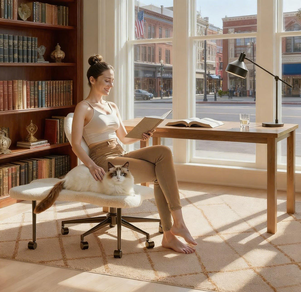 Comfortable Cross-Legged Office Chair - Adjustable Swivel Seat with Lumbar Support